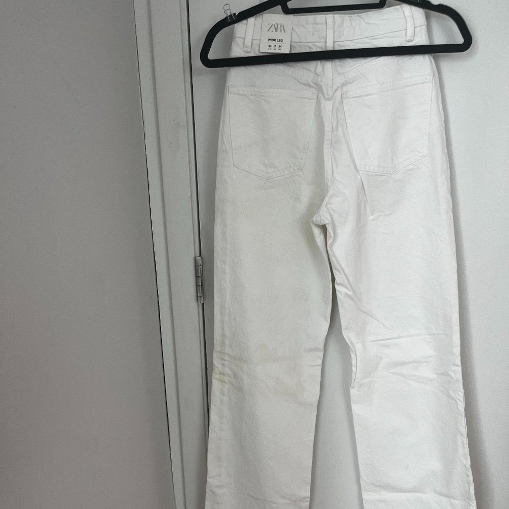 Zara Wide Leg White Jean